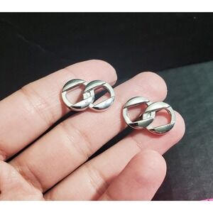 Men's Swank Silver-Tone Cufflinks Figure Eight Chain Link